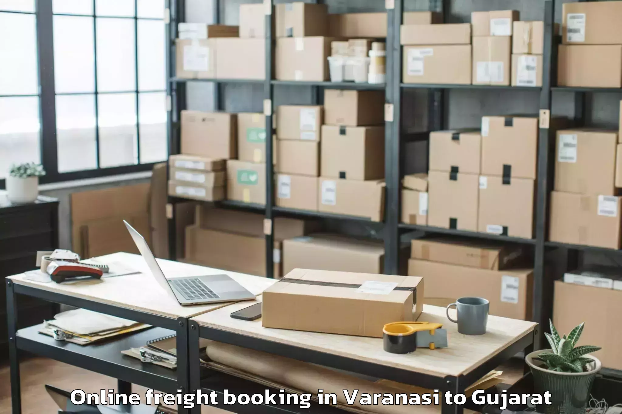 Book Varanasi to Khambhaliya Online Freight Booking Online